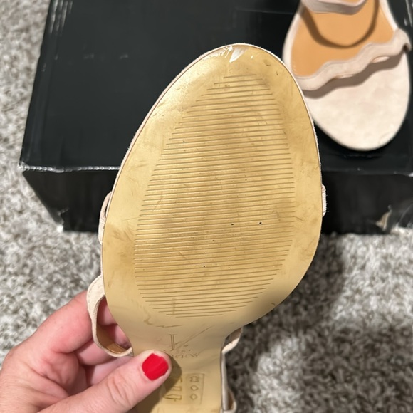 J Crew Three-Strap Scallop Suede Heels - Picture 9 of 12